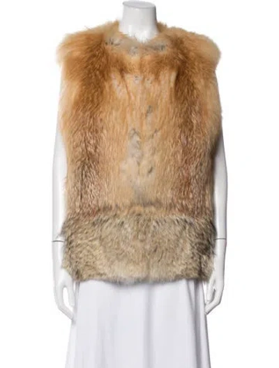 Pre-owned Michael Michael Kors Vintage Fur Vest In Neutrals