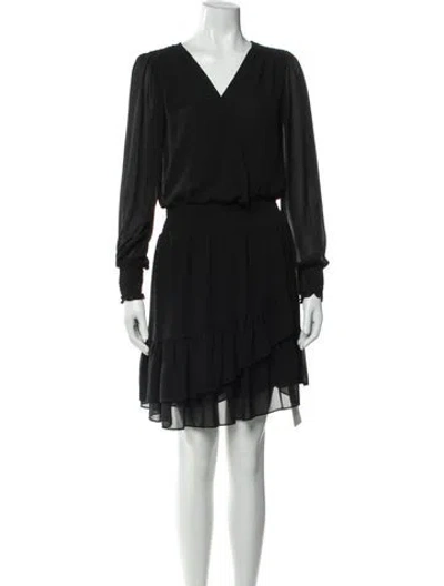 Pre-owned Michael Michael Kors V-neck Long Dress In Black
