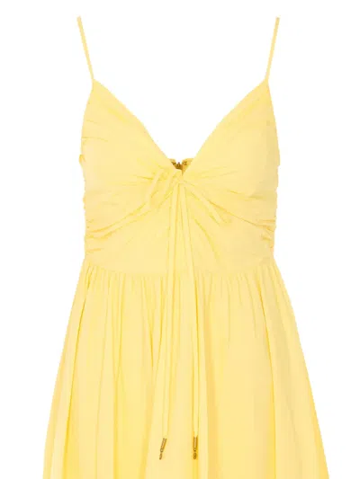 Michael Michael Kors V-neck Shoulder Strap Dress In Yellow