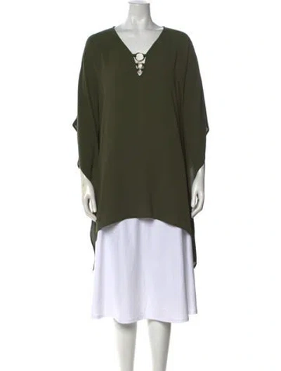 Pre-owned Michael Michael Kors V-neck Sweater In Green