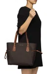 Michael Michael Kors Signature Voyager East West Tote In Brown