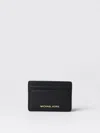 Michael Michael Kors Jet Set Leather Card Holder In 黑色