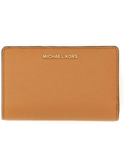 Michael Michael Kors Wallet With Logo In Beige