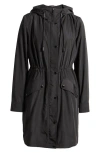 Michael Michael Kors Water Resistant Hooded Anorak In Black