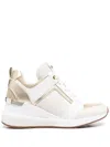 Michael Michael Kors Wedge-heel Lace-up Sneakers In Neutrals