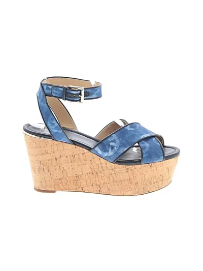 Pre-owned Michael Michael Kors Wedges In Blue