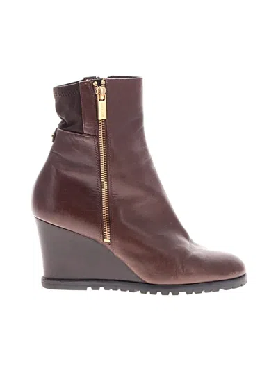 Pre-owned Michael Michael Kors Wedges In Burgundy