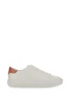 Michael Michael Kors White Cow Leather Sneakers With Textured Sole In Grey