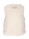 Michael Michael Kors White Faux Fur Vest In Multi