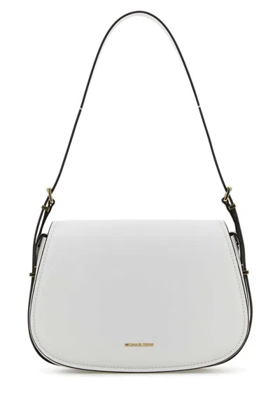 MICHAEL MICHAEL KORS MICHAEL MICHAEL KORS WHITE LEATHER MOORE SHOULDER BAG