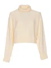 Michael Michael Kors High-neck Logo-plaque Sweater In Yellow