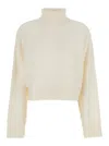 Michael Michael Kors Cropped High Neck Sweater In White