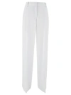 Michael Michael Kors White Wide Leg Tailored Pants In Cotton In White