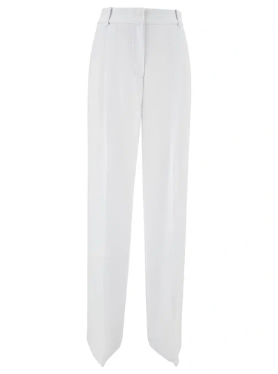 Michael Michael Kors White Wide Leg Tailored Pants In Cotton