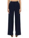 Michael Michael Kors Pleated Wide Leg Pant In Blue