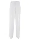 Michael Michael Kors White Wide Leg Tailored Pants In Cotton In White