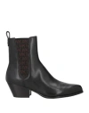 Michael Michael Kors Woman Ankle Boots Black Size 8 Cow Leather In Black