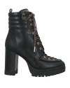 Shop Michael Michael Kors Woman Ankle Boots Black Size 8 Leather, Textile Fibers
