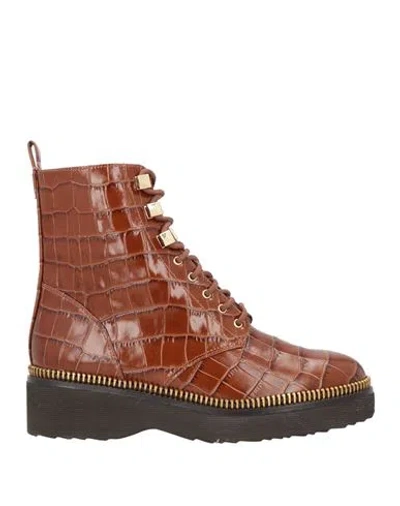 Michael Michael Kors Woman Ankle Boots Brown Size 7 Leather