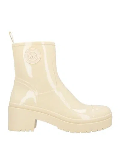 Michael Michael Kors Woman Ankle Boots Cream Size 10 Rubber In White