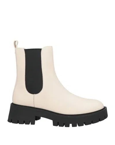 Michael Michael Kors Woman Ankle Boots Cream Size 9 Leather, Textile Fibers In White