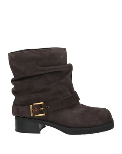 Michael Michael Kors Woman Ankle Boots Dark Brown Size 7.5 Leather