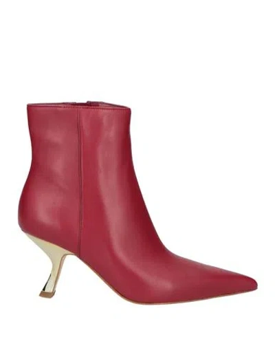 Michael Michael Kors Woman Ankle Boots Garnet Size 6.5 Leather In Red