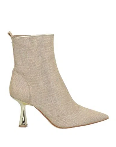 Michael Michael Kors Woman Ankle Boots Gold Size 8 Textile Fibers