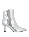 Michael Michael Kors Woman Ankle Boots Silver Size 8 Synthetisches Material In Silver