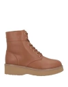 Michael Michael Kors Woman Ankle Boots Tan Size 6.5 Polyurethane In Brown