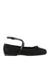 Michael Michael Kors Woman Ballet Flats Black Size 7 Textile Fibers In Black