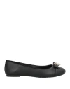 Michael Michael Kors Rory Logo-plaque Leather Ballerinas In Black