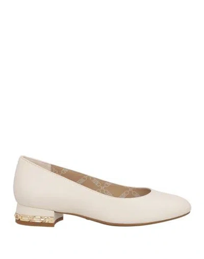 Michael Michael Kors Woman Ballet Flats Cream Size 5 Leather In White