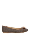 Michael Michael Kors Woman Ballet Flats Dark Brown Size 8 Pvc - Polyvinyl Chloride, Polyester, Polyu In Brown