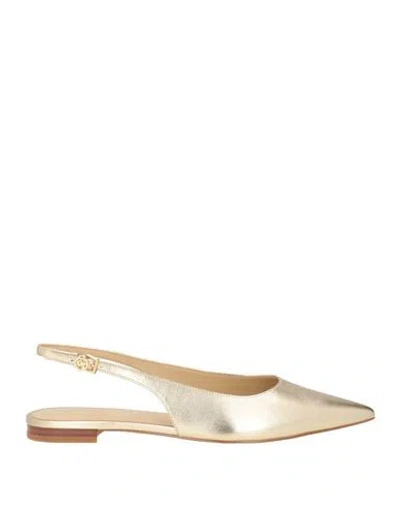 Michael Michael Kors Woman Ballet Flats Gold Size 9 Textile Fibers