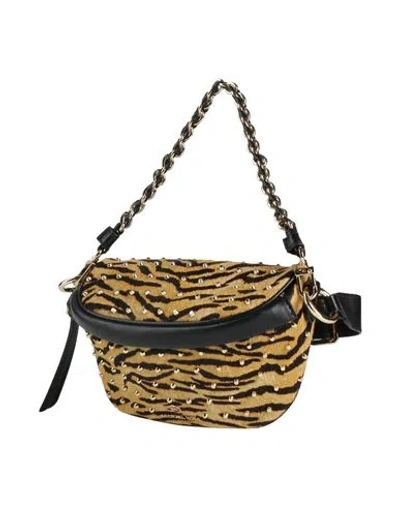 Michael Michael Kors Woman Belt Bag Ocher Size - Calfskin In Animal Print