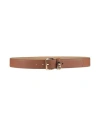 Michael Michael Kors Woman Belt Brown Size L Leather In Brown