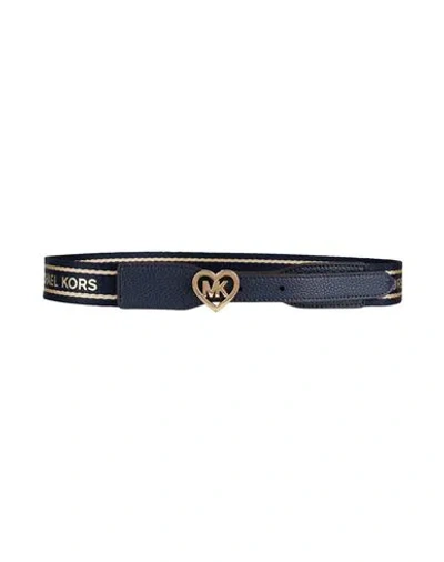 Michael Michael Kors Woman Belt Midnight Blue Size 30 Polyester, Metal