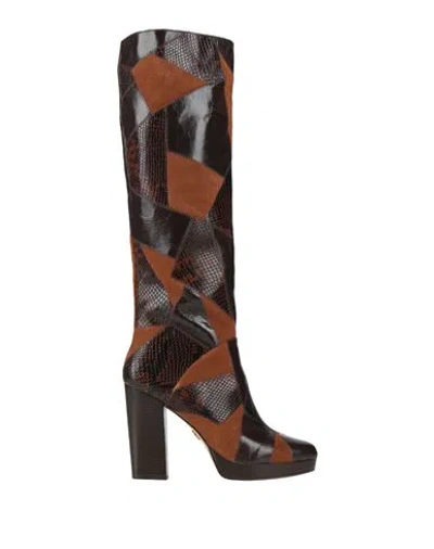 Michael Michael Kors Woman Boot Brown Size 10 Leather