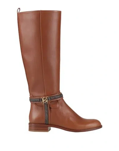 Michael Michael Kors Woman Boot Tan Size 8 Leather In Brown