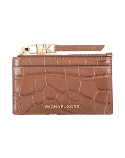 Michael Michael Kors Woman Cardholder Brown Size - Leather