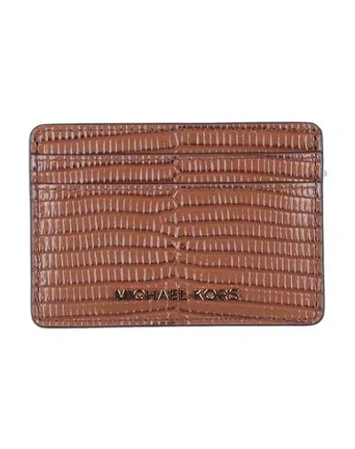 Michael Michael Kors Woman Cardholder Brown Size - Leather