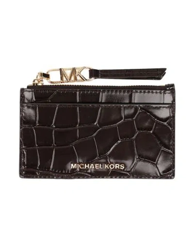 Michael Michael Kors Woman Cardholder Dark Brown Size - Leather