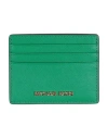 Michael Michael Kors Woman Cardholder Green Size - Leather