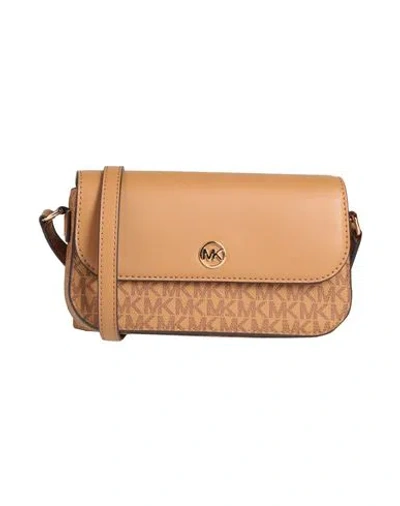 Michael Michael Kors Woman Cross-body Bag Camel Size - Textile Fibers In Beige