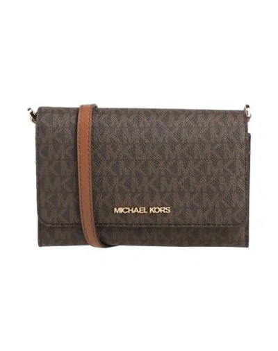 Michael Michael Kors Woman Cross-body Bag Dark Brown Size - Soft Leather In Gold