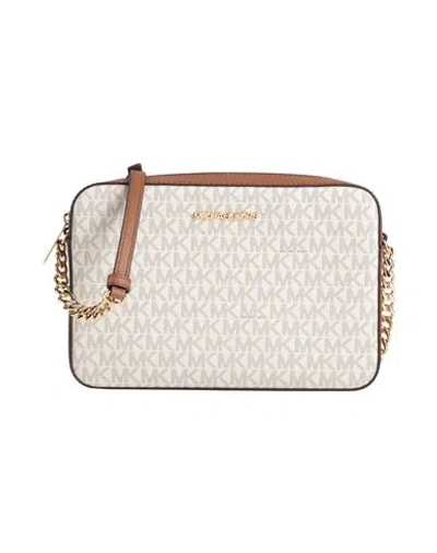 Michael Michael Kors Woman Cross-body Bag Ivory Size - Pvc - Polyvinyl Chloride, Polyester, Polyuret In White