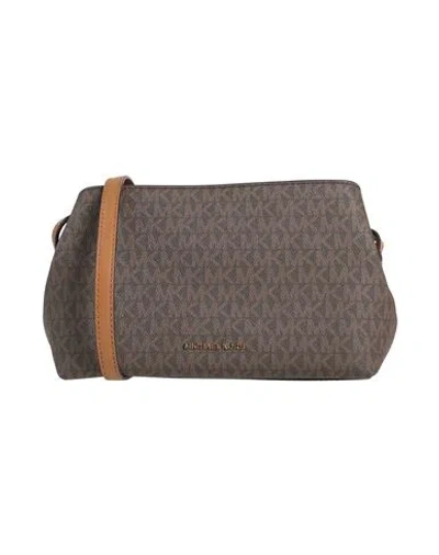 Michael Michael Kors Woman Cross-body Bag Dark Brown Size - Textile Fibers In Gray