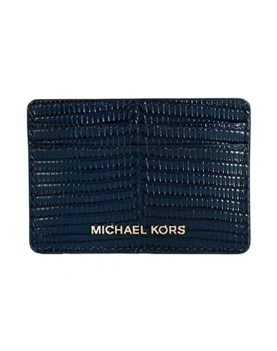 Michael Michael Kors Woman Document Holder Midnight Blue Size - Cow Leather