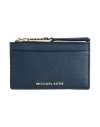 Michael Michael Kors Woman Document Holder Navy Blue Size - Cow Leather